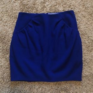 VERA WANG LAVENDER LABEL Blue Wool Mini Skirt